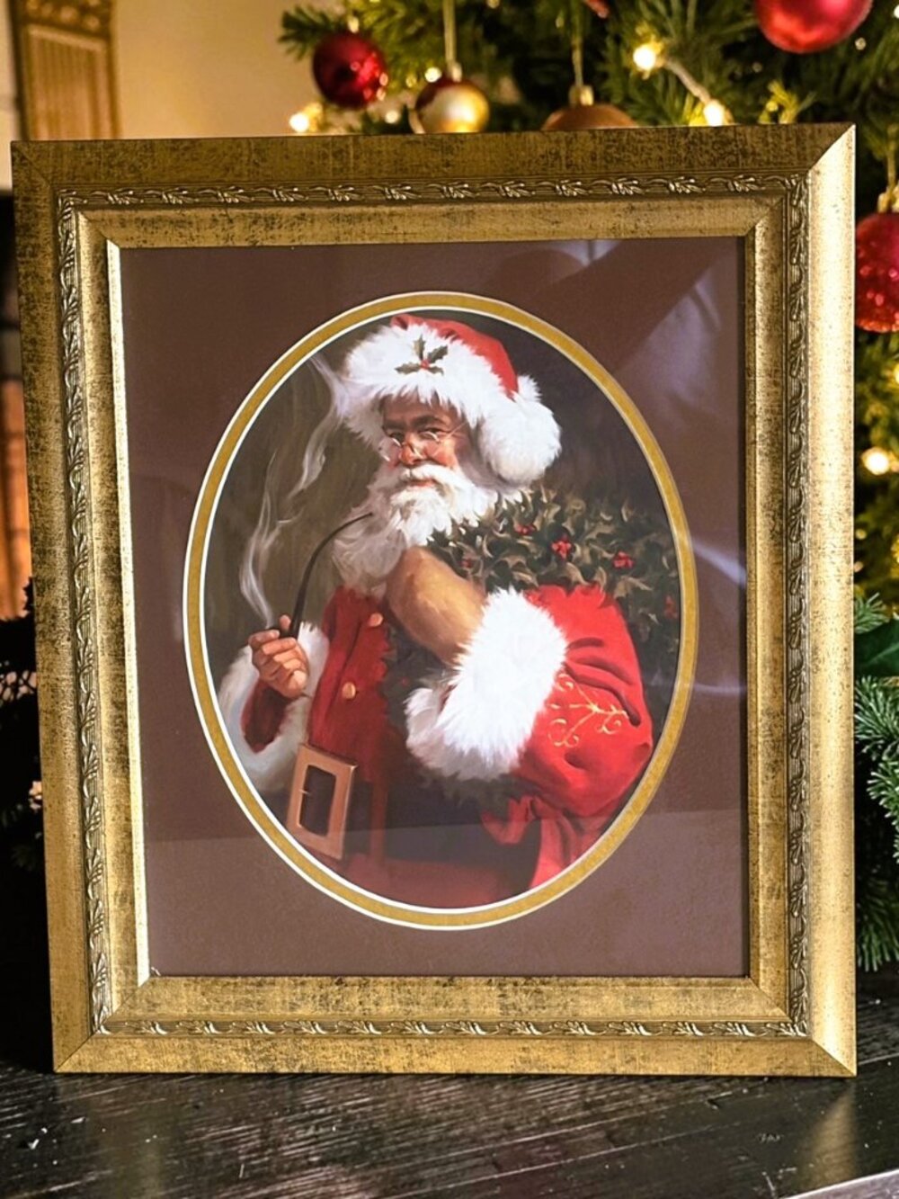RARE NEW Fine Art Print by Tom Browning Spirit of Santa Custom Framed 15"x12"